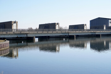 Danube river and its old waters are photographed in Bavaria near Regensburg