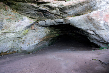 Wemyss caves. Cave is the Doo Cave, and the nestboxes for the doves can still be seen carved into the walls.