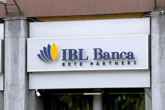 Signboard of the IBL Banca. IBL Banca is an Italian bank 
