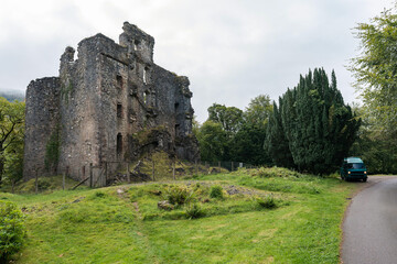 Invergarry Castle in the Scottish Highlands was the seat of the Chiefs of the Clan MacDonell of...