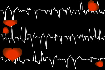 tracciato del cardiogramma con cuore