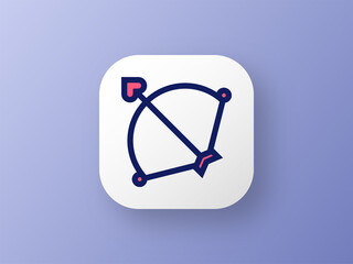 Illustration vector of cupid arrow icon design with duotone style. Perfect for logo, website, presentation, application, social media, and more. Icon design duotone style.