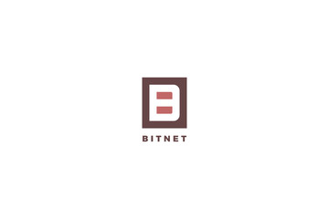 Letter B red button business logo 