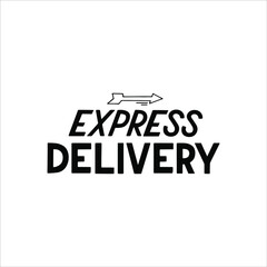 Express Delivery lettering. Vector hand drawn illustration for delivery service company. EPS 10.
