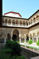Seville, Spain - June 2018: Interiors of Seville Alcazar