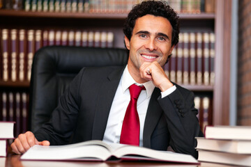 Lawyer portrait in his studio