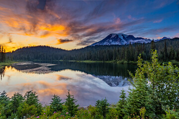 Sunset at Mount Rainier National Park