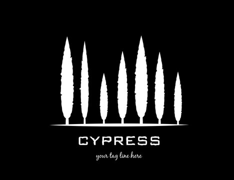 cypress logo vector emblem signboard design black