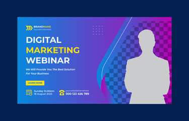 Business Conference Webinar Youtube Thumbnail Template Design