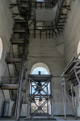 Staircase in the ancient bell tower,  Saint Sophia Cathedral in Kiev, Ukraine