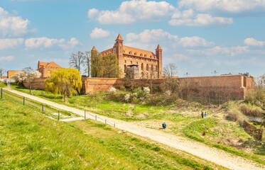 Fototapeta na wymiar Gniew, Poland - located on the left back of Vistula River, Gniew is famous for the wonderful medieval architecture and its brick gothic castle