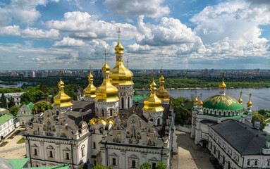 Fototapeta na wymiar Golden domes of the Cathedral of the Kyiv Pecherska Lavra, Ukraine