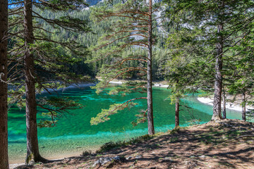Green Lake ( Grüner See ), Styria, Austria, temporary lake with meltwater in Austria