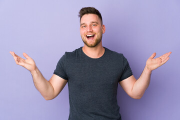 Russian handsome man over isolated background smiling a lot