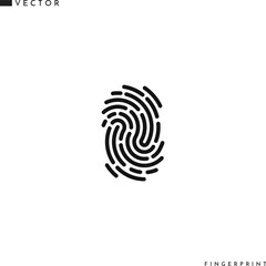 Human fingerprint sign. Vector illustration. Isolated fingerprint on white background