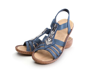 Women sandals isolated on white.