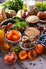 Assorted organic food products on the table