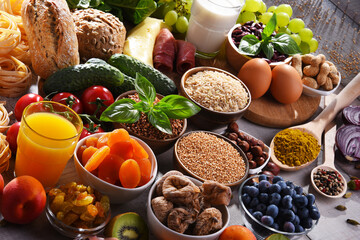 Assorted organic food products on the table