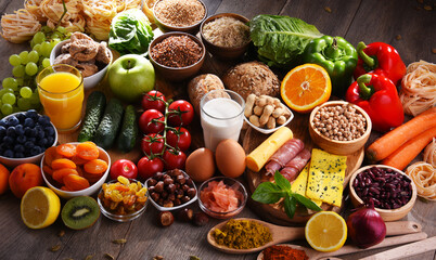 Assorted organic food products on the table