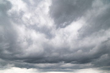 Thunderclouds. Panorama of dark clouds. Bad weather. Cloudy sky.