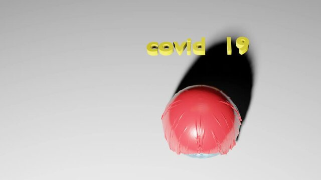 covid 19 virus impac with planet earth, video recreated in 3d
