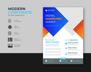 Creative corporate and business flyer brochure template design