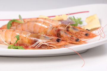 Plato gourmet de Camarones de Ecuador