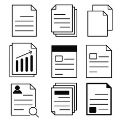 Simple document icons set. Simple document pack symbol vector elements for infographic web.