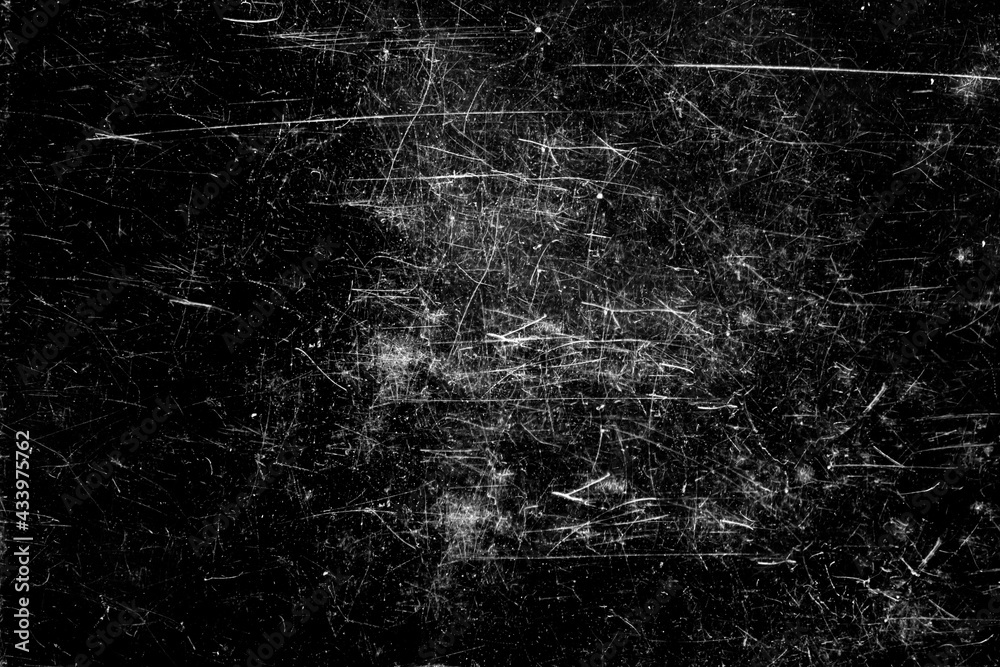 Canvas Prints white scratches on a black background. chaotic scratched glass