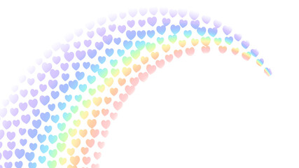 Rainbow gradient, white background. Community tolerance design. Heart color rainbow. Colorful bright soft design. Vibrant smooth blur. Light effect. Symbol love, rain, sky, clear Vector illustration