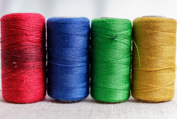 Spools of sewing thread