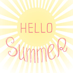 Banner with Hello Summer lettering