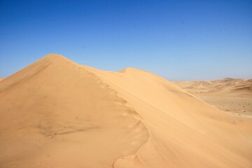 Fototapeta na wymiar Sand dunes and patterns in nature along Skeleton Coast, Nambia.