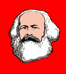 Realistic illustration of the 19th century German thinker Karl Marx