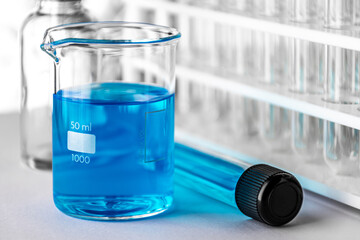 Liquid chemical substance in glass beaker