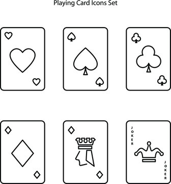playing cards icon isolated on white background. playing cards icon thin line outline linear playing cards symbol for logo, web, app, UI. playing cards icon simple sign. playing cards icon flat vector
