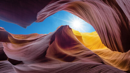 Magical Antelope Canyon Arizona USA. Travel and art concept.