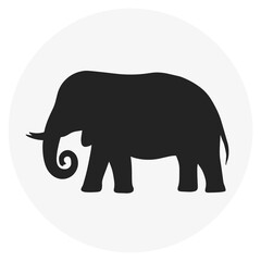 Elephant silhouette animal abstract web icon 