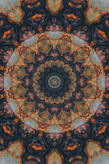 Abstract mandala background, bright kaleidoscope pattern