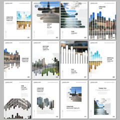 A4 brochure layout of covers design templates for flyer leaflet, A4 brochure, report, presentation, magazine cover, book. Background template with lines, photo place for business design. Minimal style