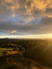 sunset over the hills