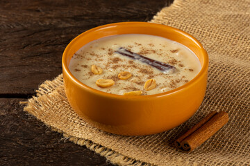 Bowl with hominy. Typical Brazilian food.