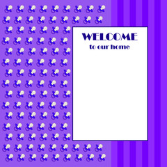 purple greeting card, invitation card