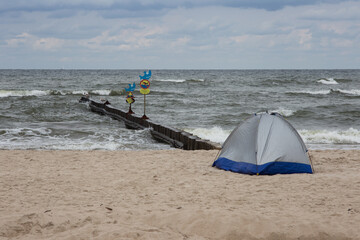 namiot plaża morze 