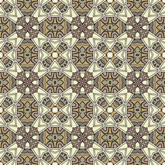 Creative trendy color abstract geometric pattern in beige brown gray gold, vector seamless, can be used for printing onto fabric, interior, design, textile