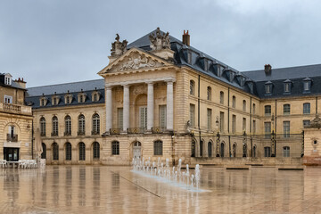 Fototapeta na wymiar Dijon, beautiful city in France, Liberation square, the palace of the dukes of Burgundy 