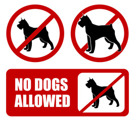 no dogs allowed. Dog prohibition sign - vector artwork