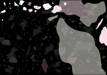 Obraz na płótnie Canvas Terrazzo modern abstract template. Black and pink