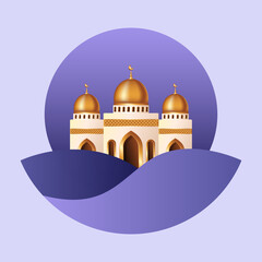 Islamic Background with Mosque. Islamic background suitable for Ramadan, Eid al Adha, Eid al Fitr.