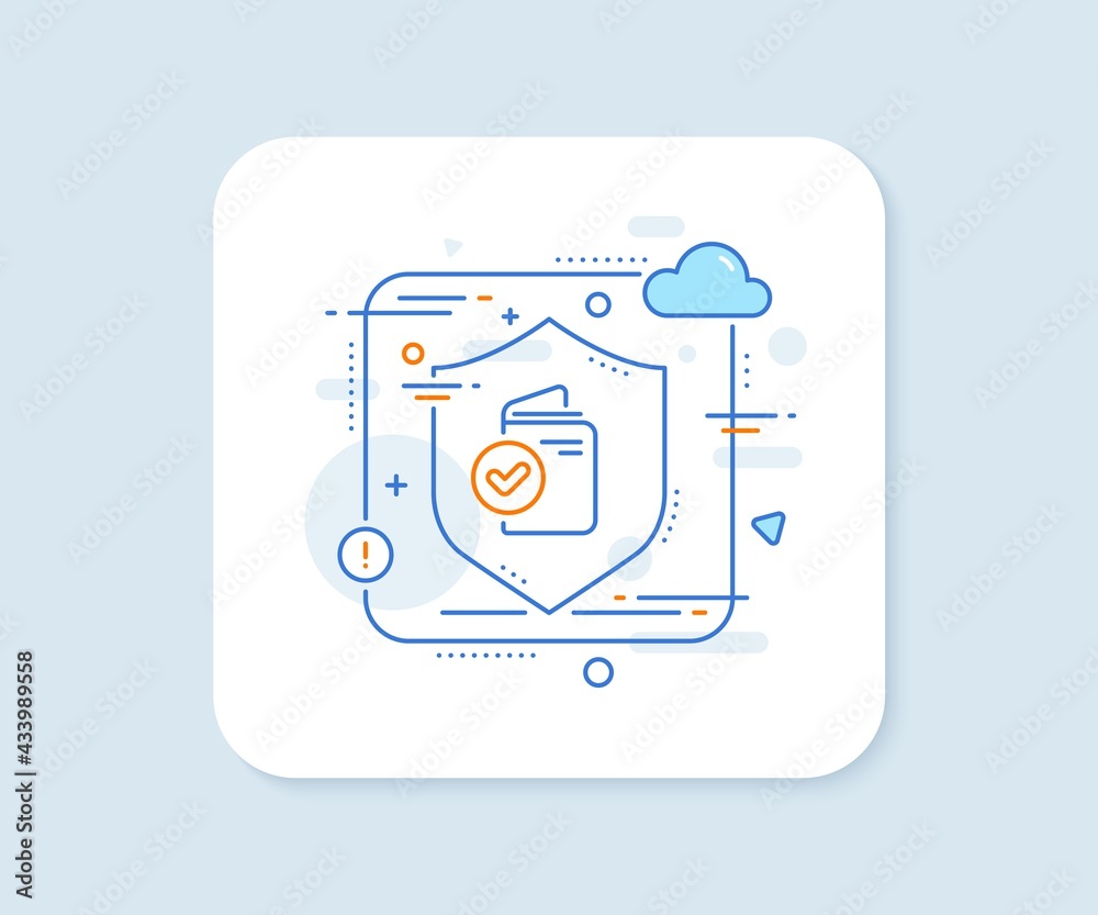 Poster verification document line icon. abstract vector button. accepted passport sign. approved symbol. ve